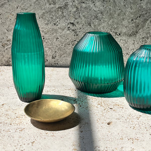 Hand Etched Glass Pod Vase - Bermuda