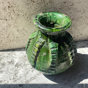 Moroccan Tamegroute Pottery- Bulb Vase 001