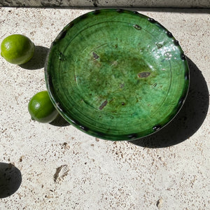 Moroccan Tamegroute Pottery- Pedestal Platter 20cm 003