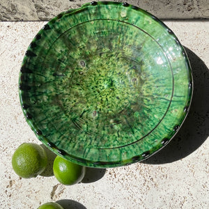 Moroccan Tamegroute Pottery- Pedestal Platter 25cm 001